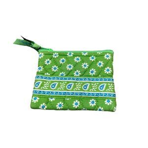 Vera Bradley Coin Purse Retired Apple Green Pattern Zip Closure Daisy